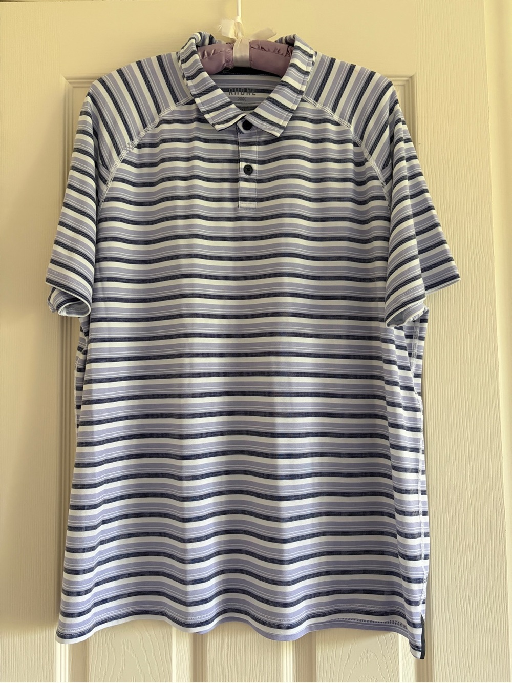 Rhône Men's Blue & White Striped Polo Shirt Size XXL